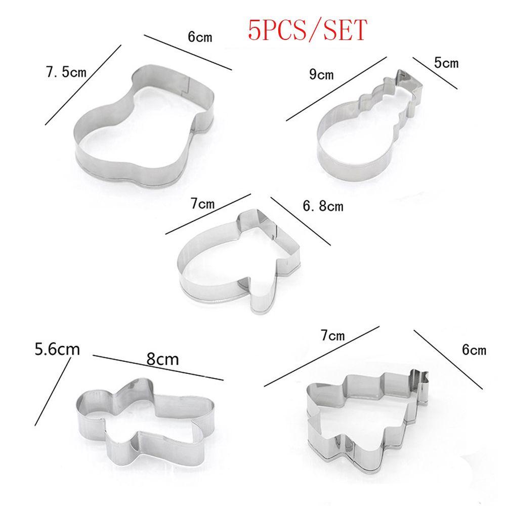 WTTLE 5 / 7 Khuôn Cắt Bánh Quy Hình Ông Già Nô En, Tuần Lộc, Bô