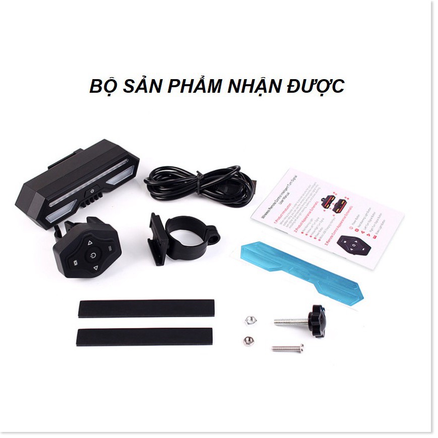 Đèn sau xi nhan xe đạp LP-1801 có điều khiển không dây, dung lượng pin 2200mAh, chống nước khi đi mưa -Cao cấp