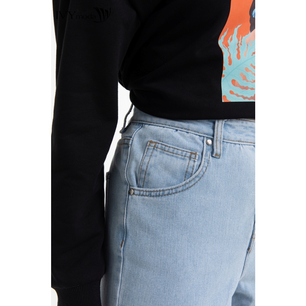 Quần jeans nữ ống đứng IVY moda MS 25M7791