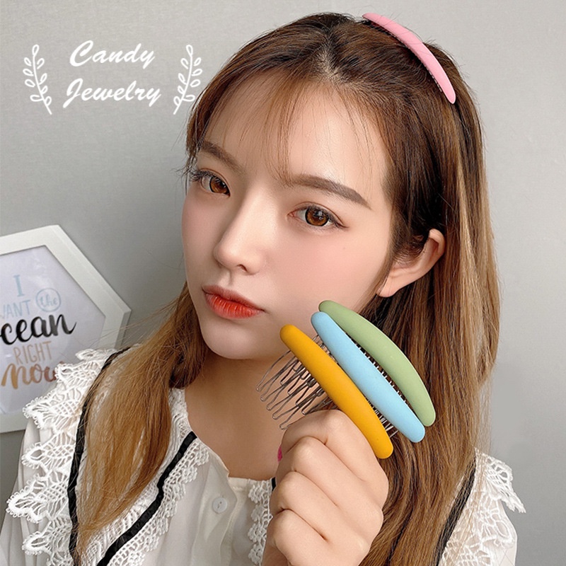 Lược cài kẹp tóc MANYUE bằng kim loại chống trượt màu sắc ngọt ngào thời trang Hàn Quốc