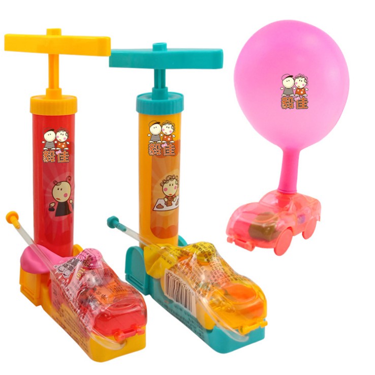 Đồ chơi bơm bóng , kèm ô tô chạy đà cho bé