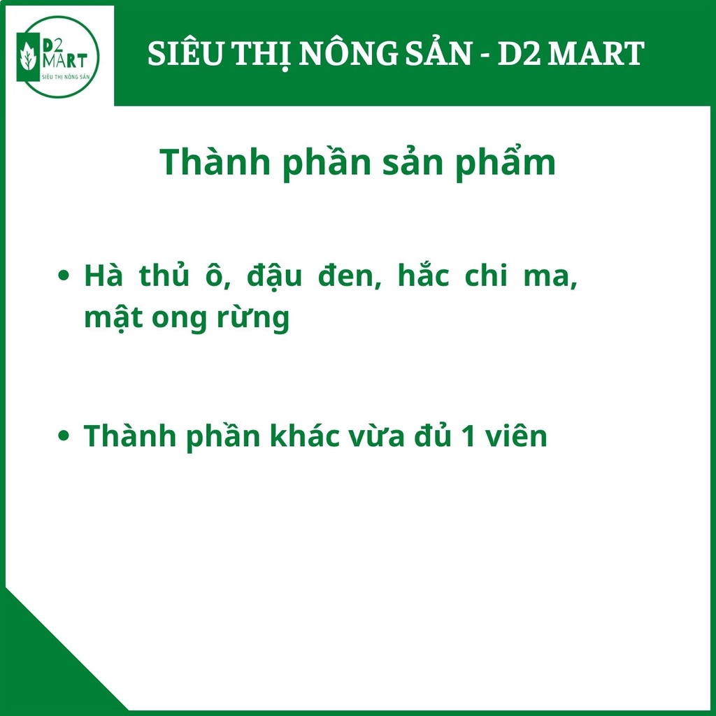 Viên hà thủ ô mật ong rừng Yên Sơn 500g – làm đen tóc, bổ máu, bổ thận – Siêu thị nông sản D2 Mart