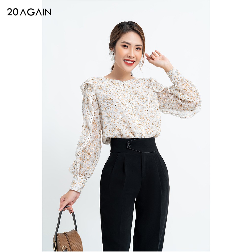 Quần tây nữ công sở 20AGAIN đủ màu, đủ size, chiết ly QAA0985 | BigBuy360 - bigbuy360.vn