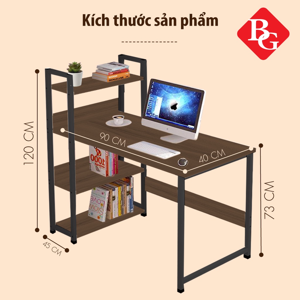 BG Bàn làm việc học tập kèm kệ sách đa năng thuận lợi siêu tiện ích mẫu T9010