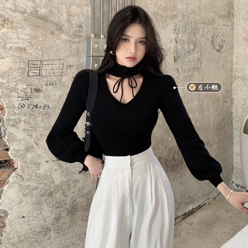 Áo len COZOK tay dài cổ chữ V khoét sâu thời trang