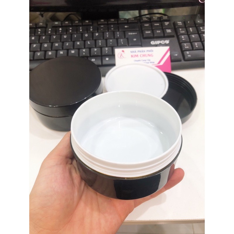 Hủ đựng kem body 250g màu đen viền vàng
