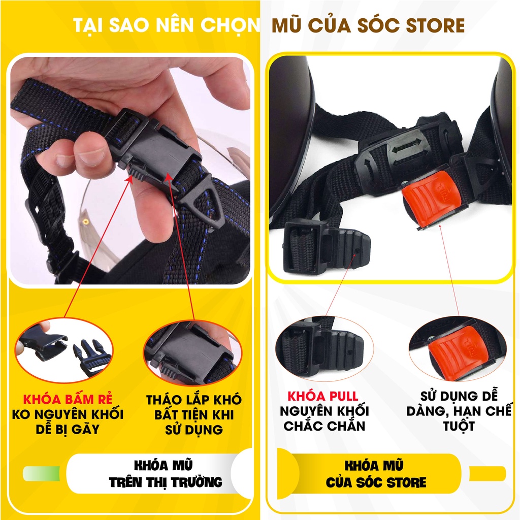 Mũ bảo hiểm nửa đầu 1/2 in hình Khủng long đen kính phi công Sóc Store Vietnam