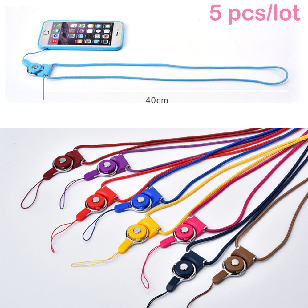 ❤LANSEL❤ 5 Pcs Random color Badges Phone Lanyard Universal Key Chain Mobile Straps Nylon Finger Neck Lariat Hang Rope Security Detachable