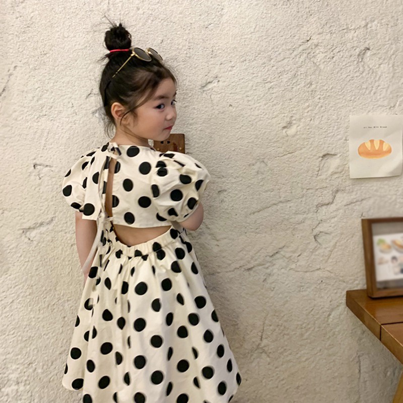 Đầm Công Chúa Chấm Bi Cho Bé Gái 3-9 Tuổi