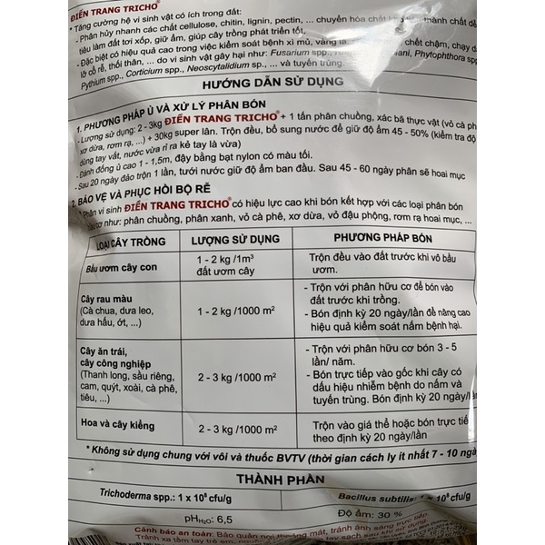 Nấm đối kháng Trichoderma gói 1kg