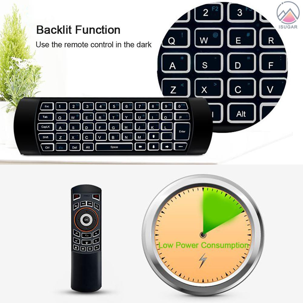 2.4G Air Mouse Wireless Keyboard Backlight 6-Axis Motion Sense Remote Control IR Learning for Mini P