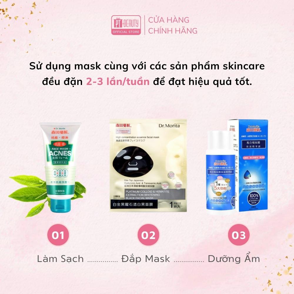 Mặt nạ dưỡng ẩm, trắng da Dr.Morita Platinum Colloid Whitening Blackhead Facial Mask Lẻ 1 Miếng