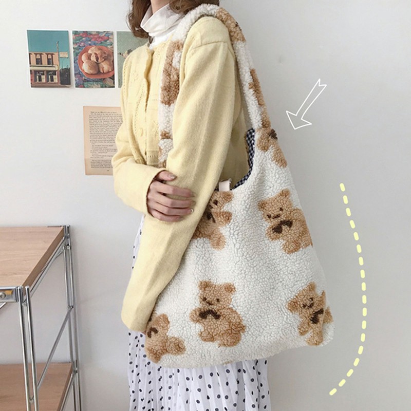 Túi Xách Vải Lông Cừu Cho Nữ