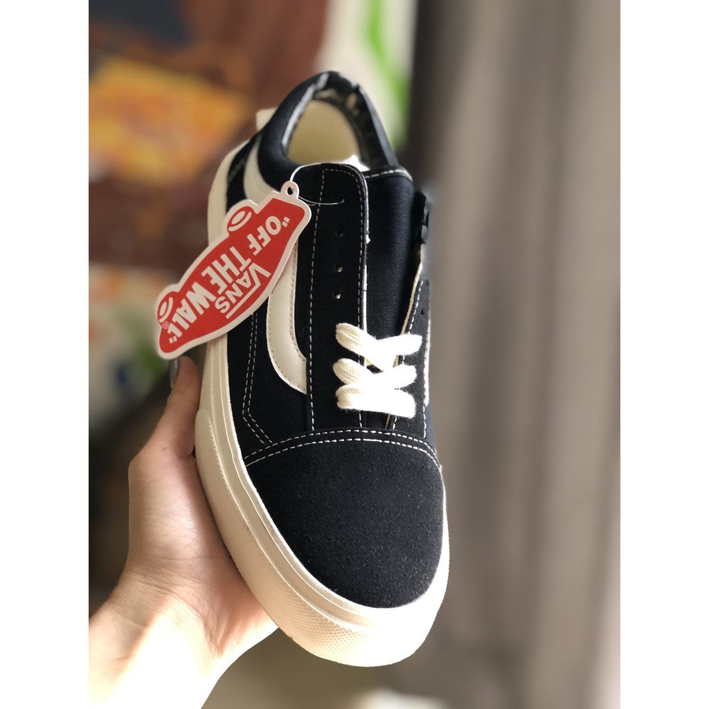 [FREE SHIP - ảnh thật ]Giày thể thao Vans Vault vans đen nam nữ , giày buộc dây đen da lộn, giày học sinh by sannguyen