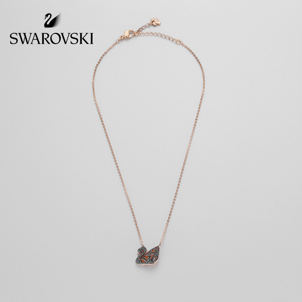 FLASH SALE 100% Swarovski Dây Chuyền Nữ FACET SWAN Thiên nga đen rỗng thời trang FASHION Necklace trang sức đeo Trang sức
