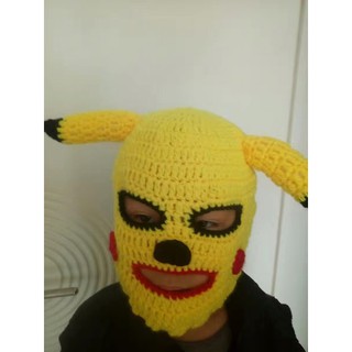 Mũ len trùm mặt thiết kế phong cách Pikachu cá tính