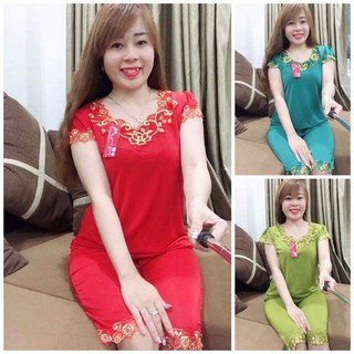 Bộ đồ lửng thun lạnh viền ren size 2 - size từ 40kg đến 75kg