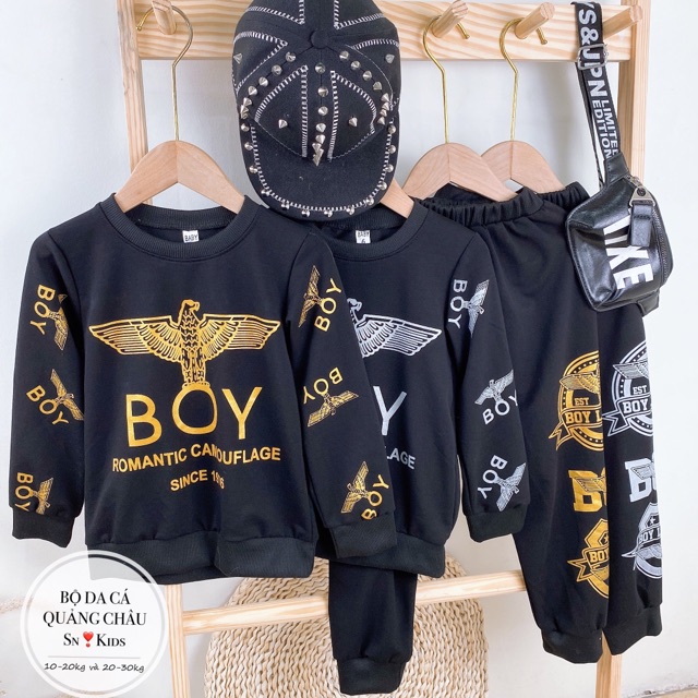 SIZE 8-20kg: Bộ BOY nhũ chất da cá cực đẹp và cá tính cho bé trai - BBDC