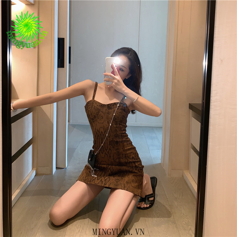 ( Mingyuan ) New tube top women's waist sexy sling dress