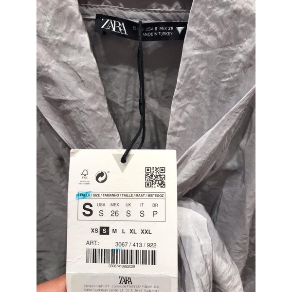 ÁO SƠ MI ZARA AUTH - SIZE S NEWTAG