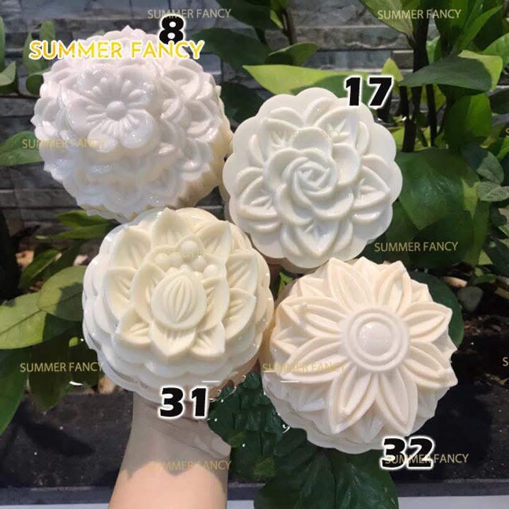 ( 35 mẫu) Khuôn rau câu trung thu 9cm cá chép nhận cơm xôi Phúc Lộc Thọ Tài, Hỷ hoa hồng, trái tim - Mold moon cake