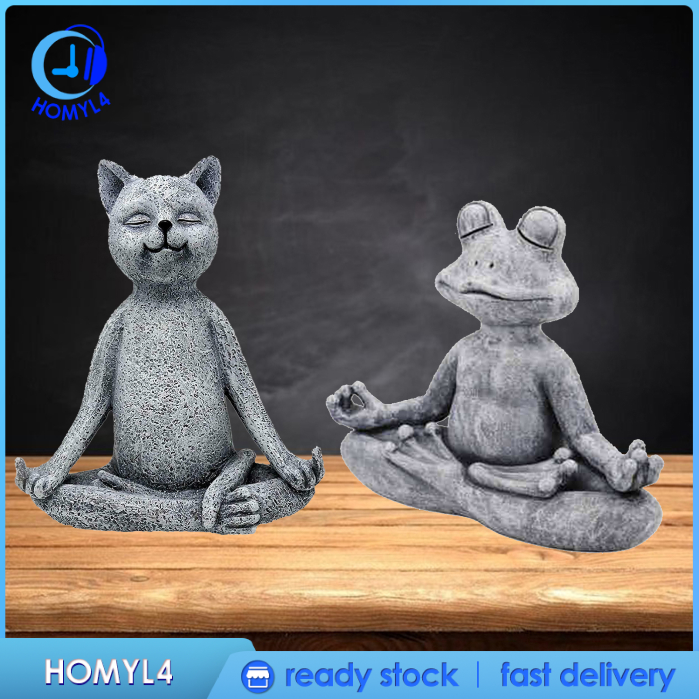 [CAMILA]Yoga Meditating Garden Statue Animal Figurine Yoga Pose Sculpture Good Luck Ornament Yoga Studio Home Decor Modern Yard Crafts Meditation House