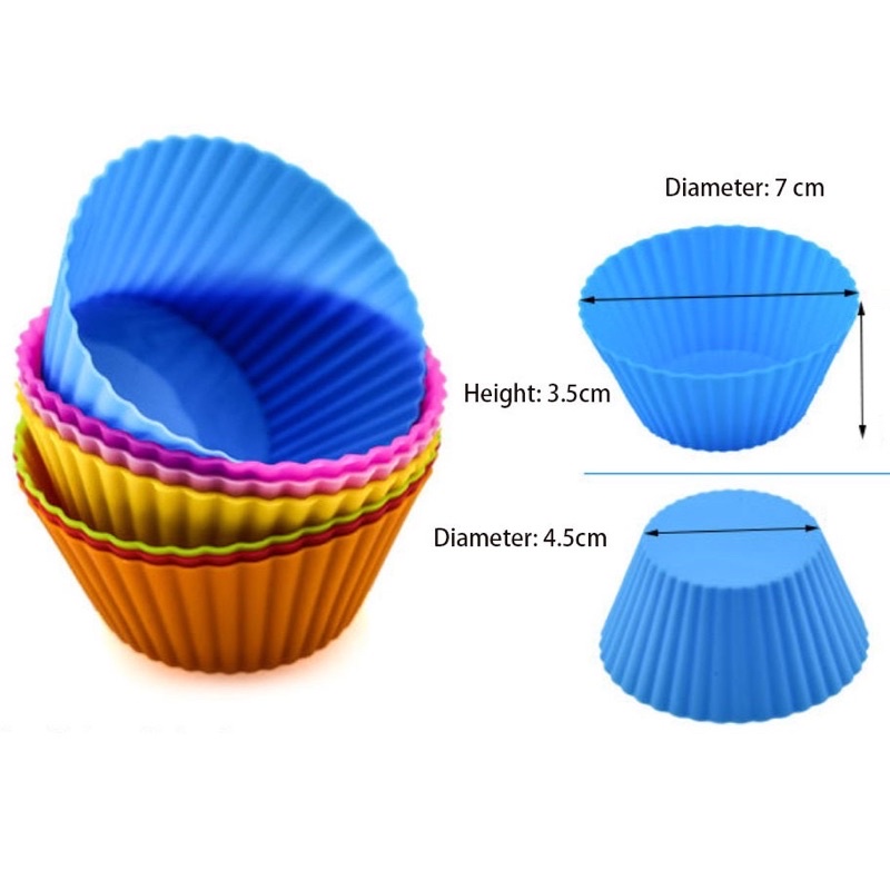 Khuôn làm bánh Muffin silicon chịu nhiệt dùng nướng bánh bông lan kem, socola cho nồi chiên không dầu lò nướng an toàn