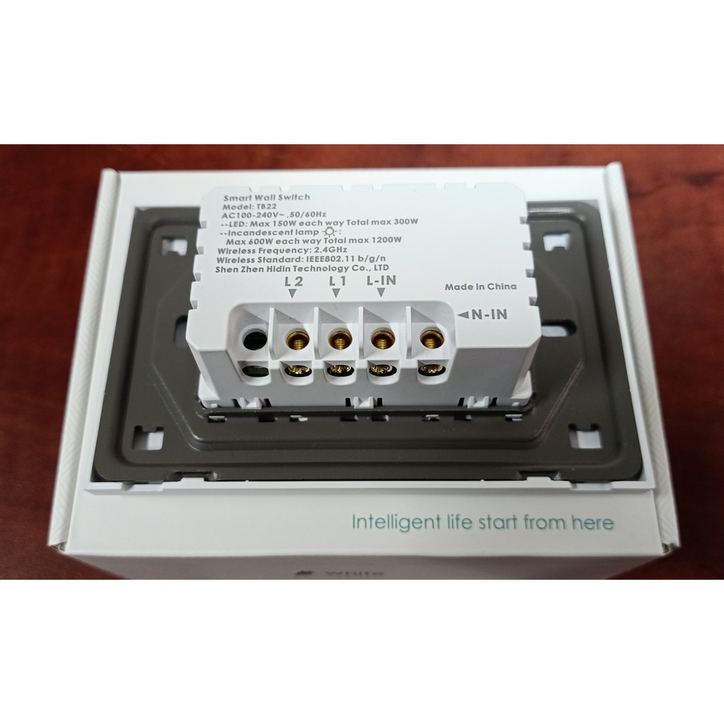 Công tắc cơ thông minh 2 nút HCN màu trắng - Hàng cao cấp, siêu bền App Tuya/Smartlife