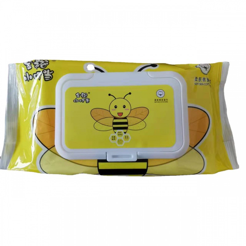 (Tặng Thùng Nhựa) Combo 10 khăn ướt con ong, khăn ướt con vịt B - Duck