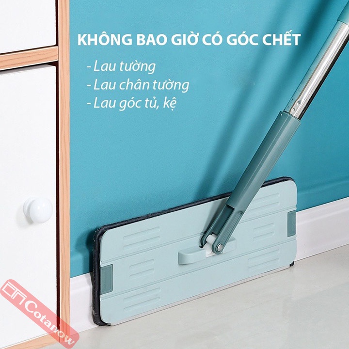 Cây lau nhà Bộ lau nhà tự vắt thông minh loại lớn 38cm kèm 3 bông lau SAGOKER BLNREVIP