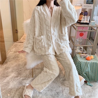 Bộ ngủ lông thỏ mùa đông mềm mịn