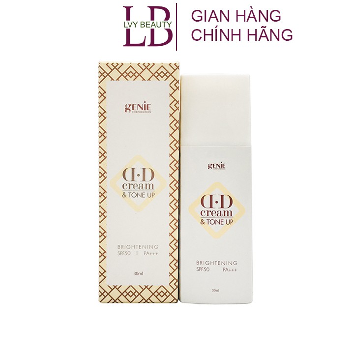 Kem Nền Chống Nắng Genie DD Cream & Tone Up Brightening SPF50 PA+++ Hàn Quốc Che Khuyết Điểm Dưỡng Ẩm 30ml - Lvy Beauty