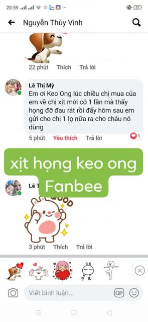 Xịt Họng Keo Ong FANBEE 20ml