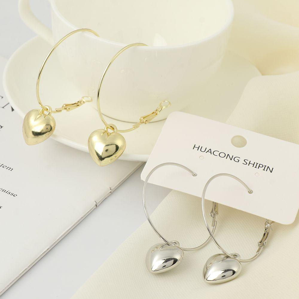 Hoa Tai Hình Trái Tim Lấp Lánh Thiết Kế Đơn Giản Cho Nữ