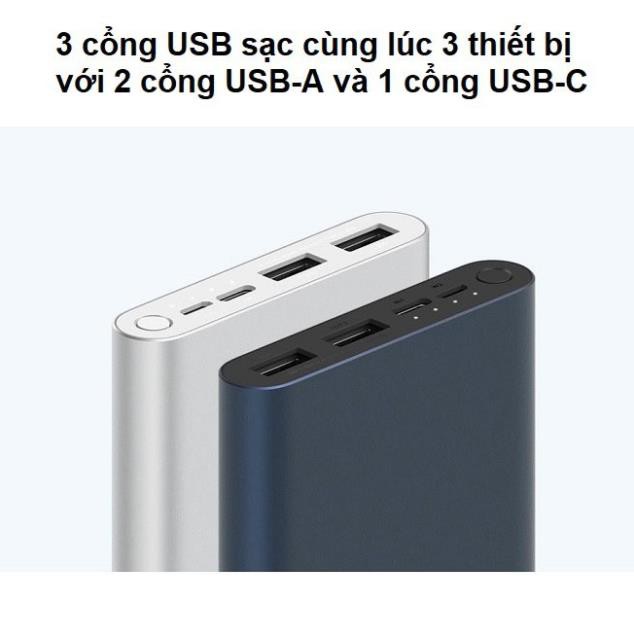 $ Sạc dự phòng Xiaomi gen 3 20000mAh/10000mAh, Redmi cổng USB, type C Fast Charge Power Bank $