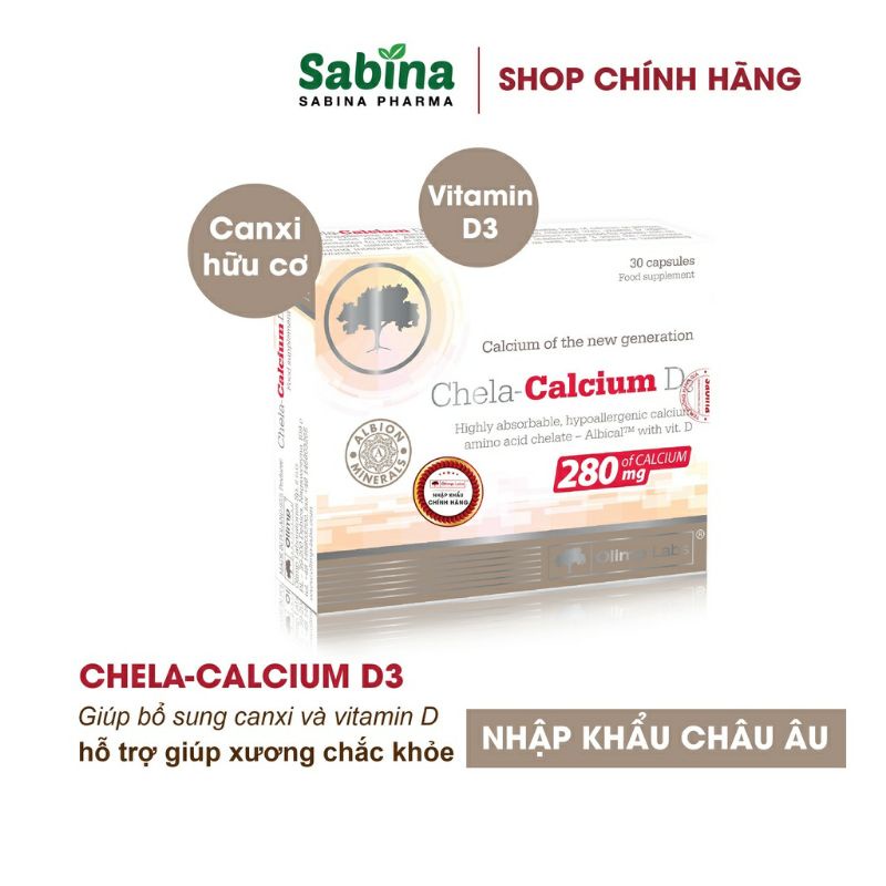 Chela Calcium, Canxi cho bà bầu, giúp hấp thu Vitamin D3 cho phụ nữ trước và sau sinh, chống loãng xương ở người già