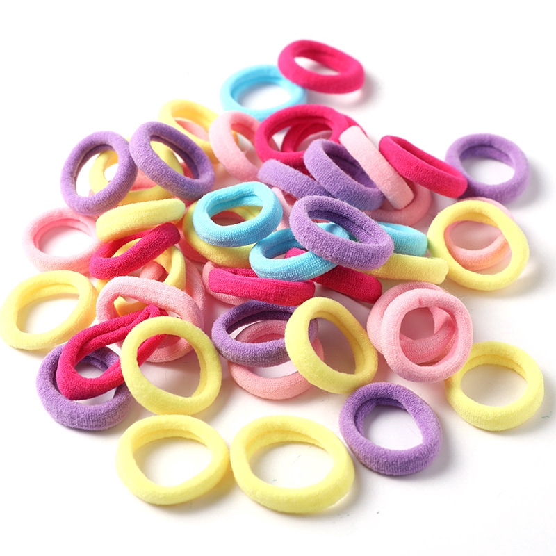 Set 50 Dây Buộc Tóc Bằng Nylon Co Giãn 3cm Cho Bé Gái
