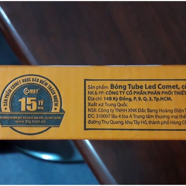Bóng đèn LED tuýp 1m2 - chính hãng Comet