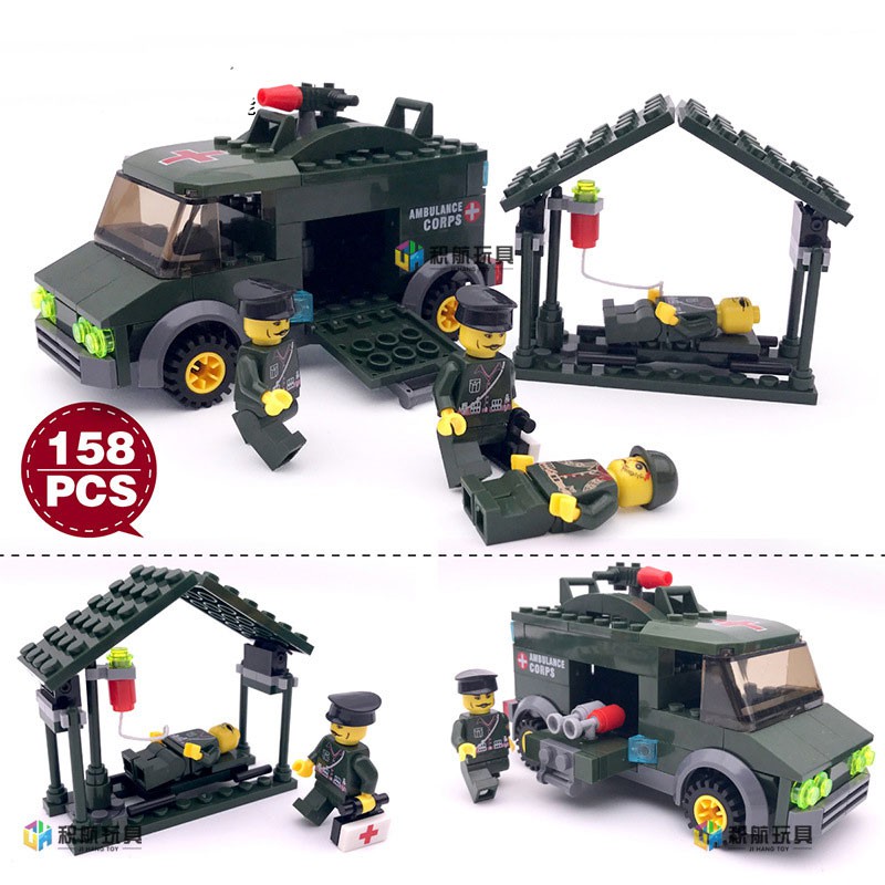 Đồ chơi lắp ráp lego xe quân đội xe cứu hỏa