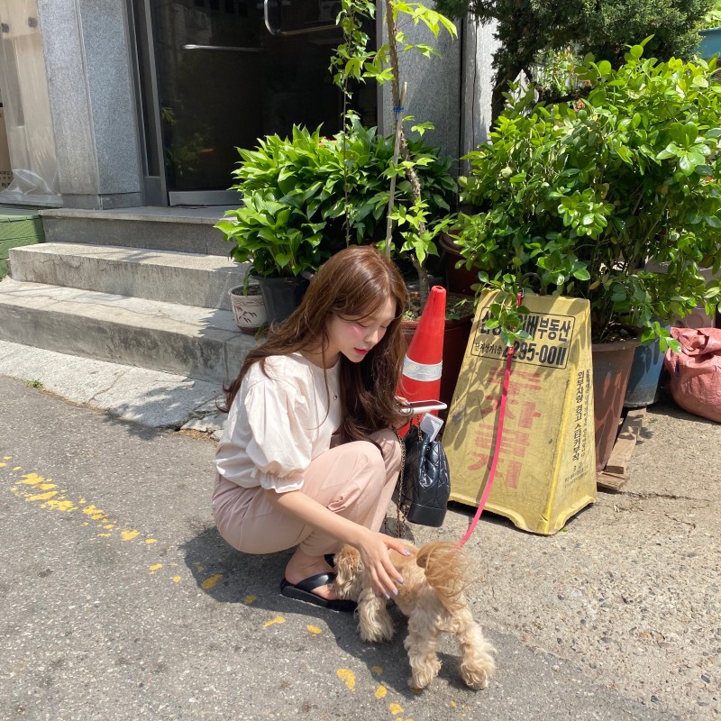 Xiaozhainv Áo tay ngắn dáng rộng phong cách Hàn trẻ trung