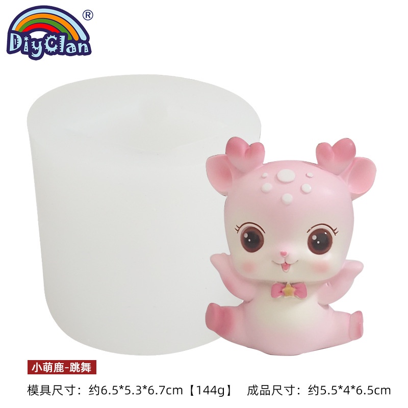 Khuôn Silicon Làm Bánh Kẹo Hình Nai Hoạt Hình Dễ Thương