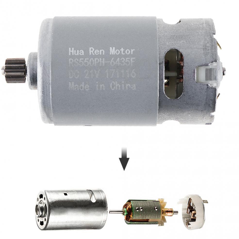 Động cơ DC RS550 21V 19500 RPM một tốc độ 9 răng với mô men lực cao