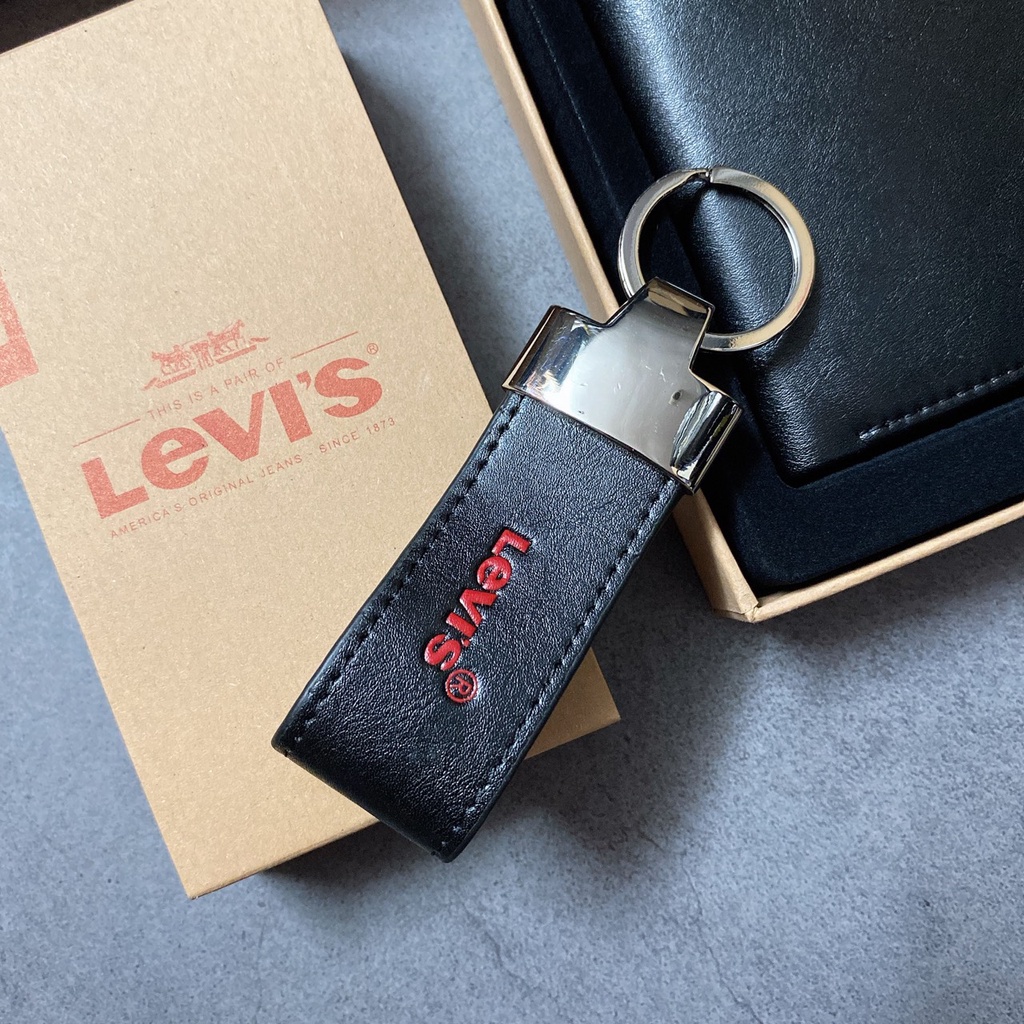 Set ví nam trơn logo đỏ + key - S215