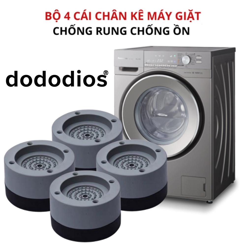 Bộ 4 miếng đế đệm cao su lót kê chân máy giặt chống rung ồn, rỉ sét - Chính hãng dododios