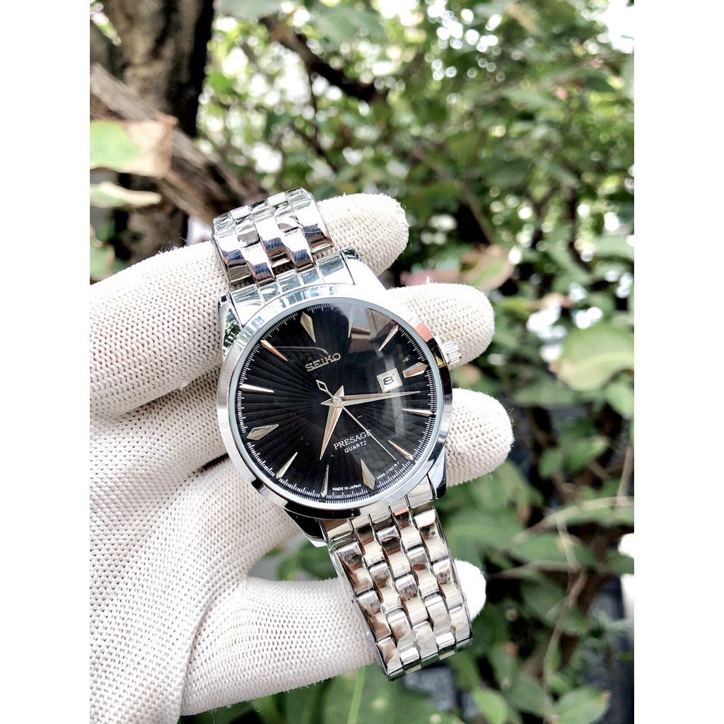 Đồng Hồ Nam Seiko Dây Kim Loại Size 40mm Tặng Kèm Cắt Mắt CHống Nước Chống Xước Có Lịch Ngày - DONGHO AUTOMATIC