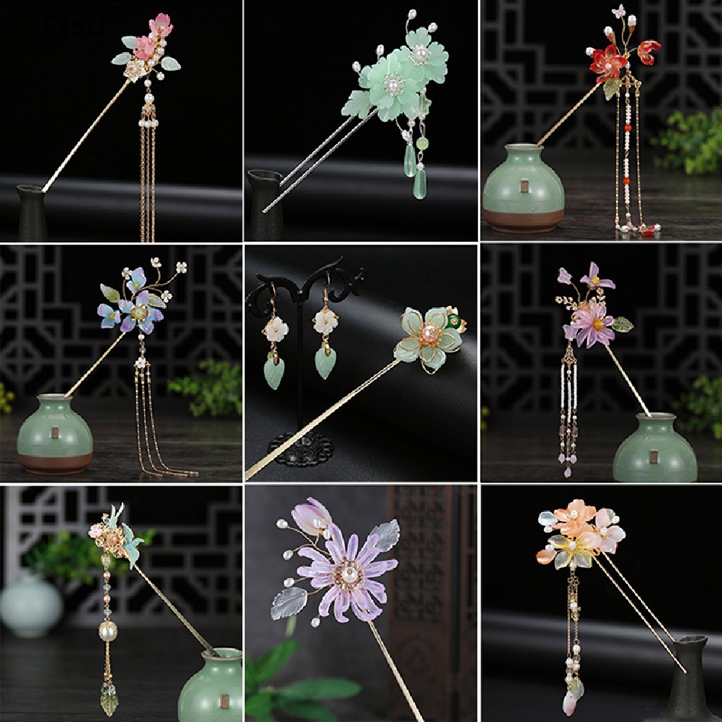 {Ffsd} Trâm Cài Tóc Tua Rua Dài Đính Pha Lê Hoa Truyền Thống Trung Hoa Cổ Điển Phụ Kiện Cô Dâu * Bán Chạy