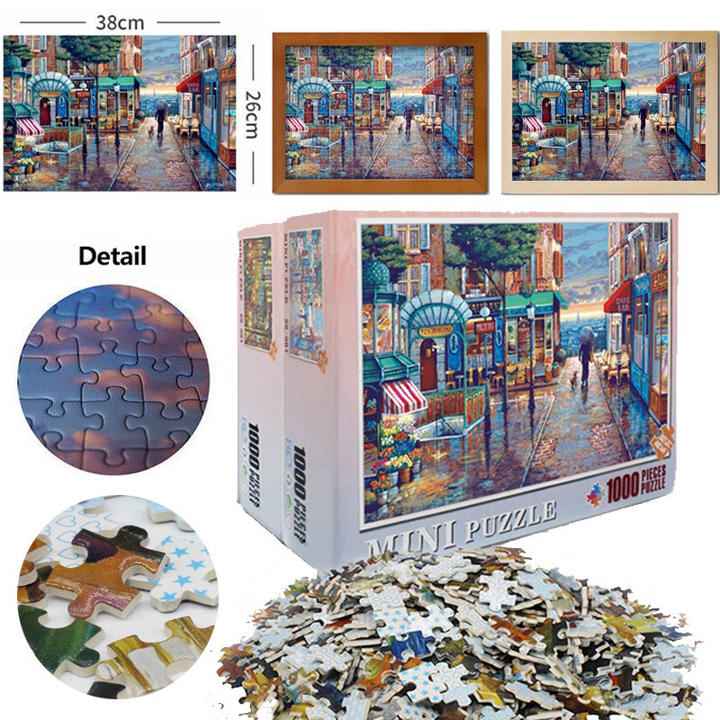 Bộ Xếp Hình Gồm 1000 Mảnh Tranh ghép hình nhiều mẫu kích thước 38*26cm, Jigsaw Puzzle 1000 PCS