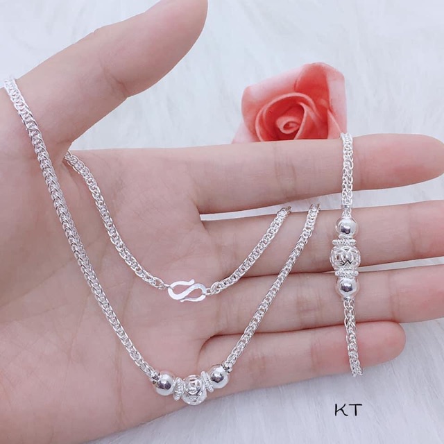 DÂY CHUYỀN VÀ LẮC TAY THÂN TRÒN CHO BÉ YÊU - CHẤT LIỆU BẠC TA