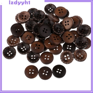 [Joydiy] JoyDIY 50 Nút Gỗ Tròn Vintage Cho May Áo Overcoat Quần Áo 15mm