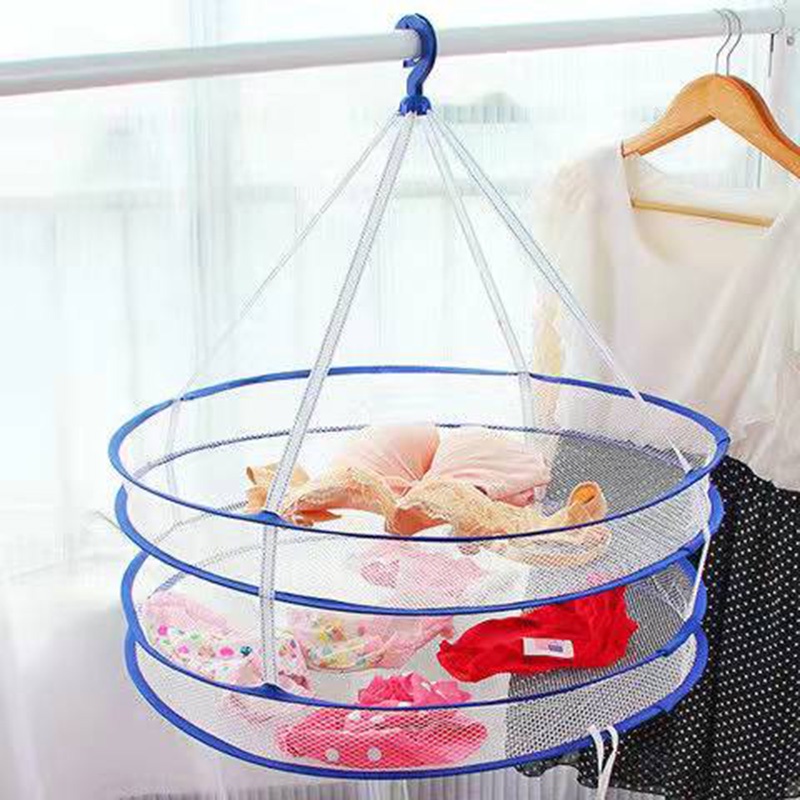 Giỏ Lưới Phơi Quần Áo Hai Lớp Có Thể Gấp Gọn Tiện Dụng